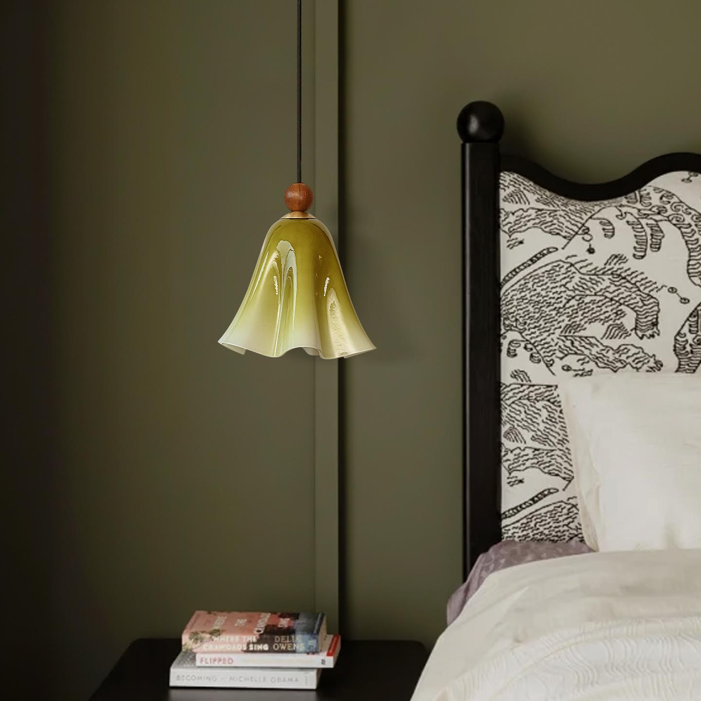 西早法式卧室床头小吊灯覆古中古风高级感轻奢玄关镜前灯吊线 线