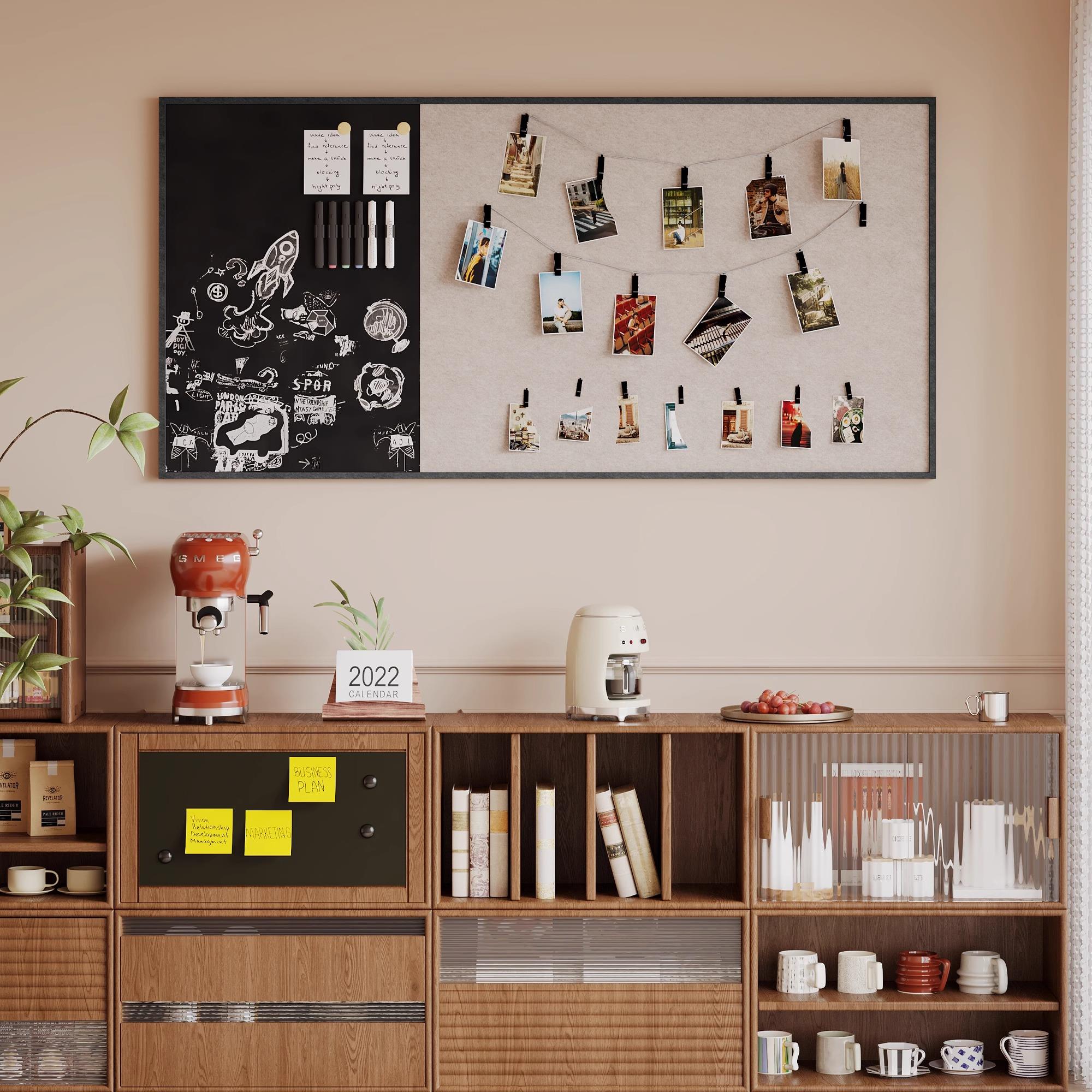 磁性毛毡板墙贴照片墙软木磁吸板黑白板幼儿园展示留言板墙面装饰