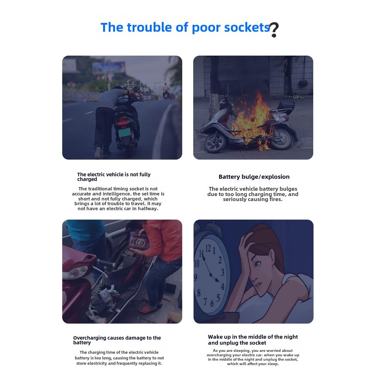 Pinhe电动车全自动断电安全插座防过充智能定时器电池断电保护器