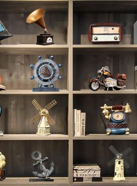 欧式覆古摆件留声机创意家居客厅办公室小摆设北欧书柜酒柜装饰品