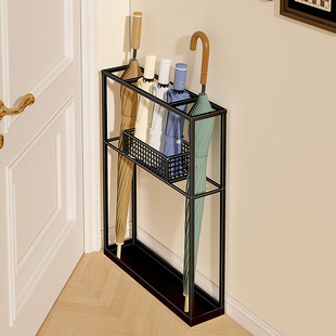 雨伞收纳层架极窄家用雨伞收纳层架沥水架雨伞桶缝隙角落伞架置物