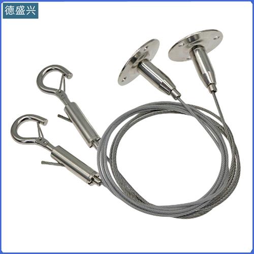 适配钢丝绳吊绳鸟笼挂画挂钩安全绳吊线锁线器配件钢丝绳锁线钩批