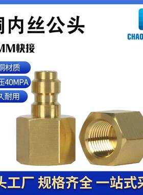 适配跨境H58铜8mm快接内丝公头高压打气筒30mpa充气接头软管连接