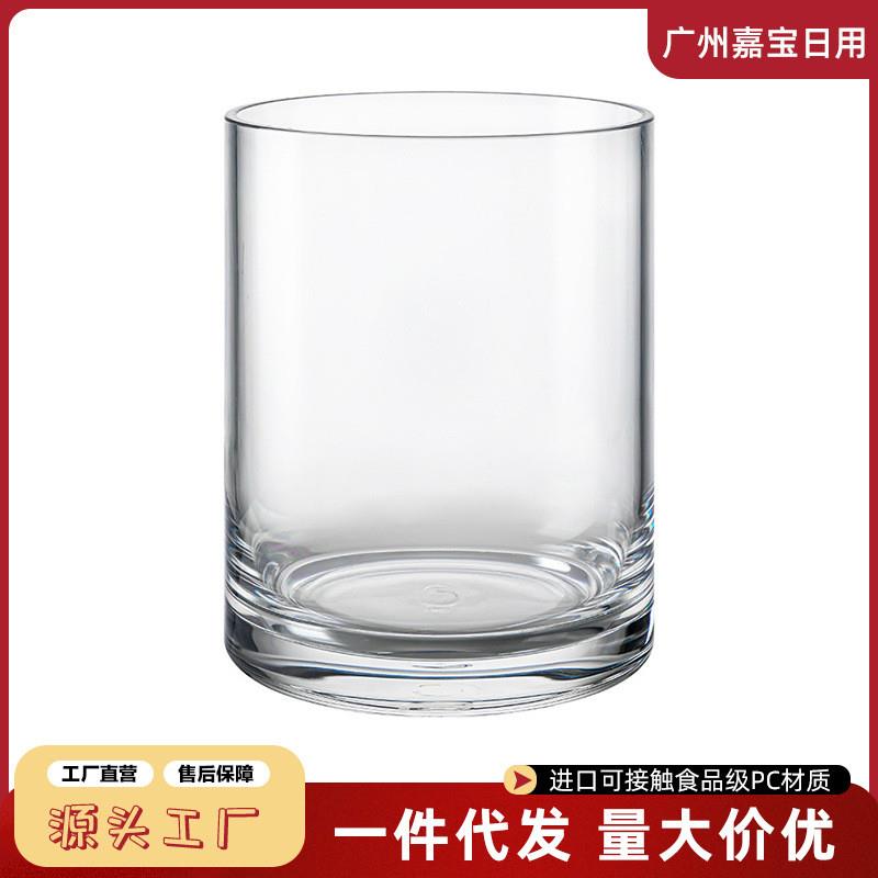 适配圆柱鱼缸造景生态桌面pc塑料透明仿玻璃防摔小型客厅家用乌龟