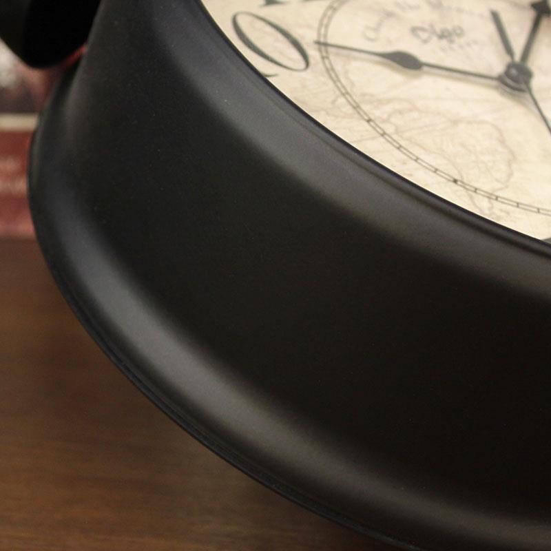 适用客厅钟表摆件桌面复古时钟摆台式座钟电视柜家用超大号闹钟马