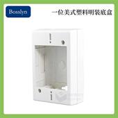 美式 适配118型明装 塑料底盒 美标墙壁开关插座明装 GFCI接线 底盒
