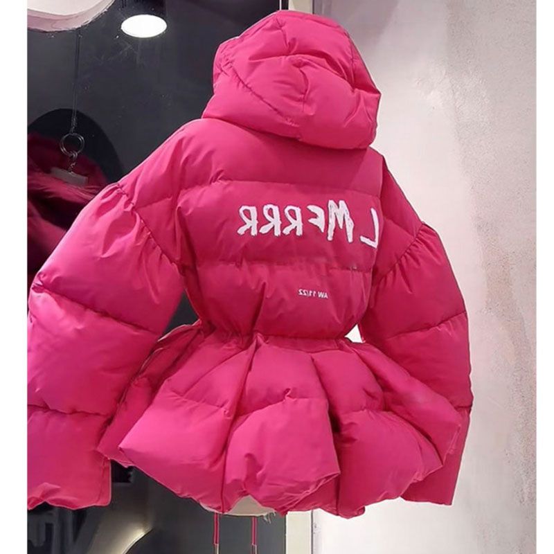 小个子加厚收腰连帽短款