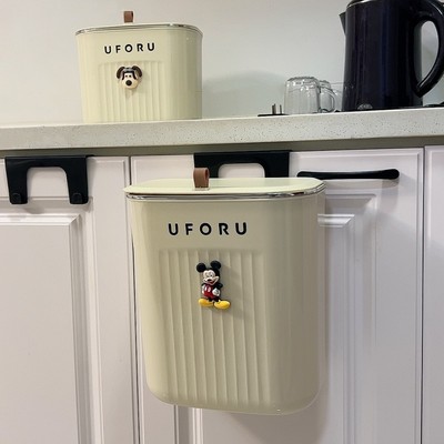 厨房壁挂式垃圾桶橱n柜门专用悬挂家用卫生间夹缝挂墙带盖收纳桶