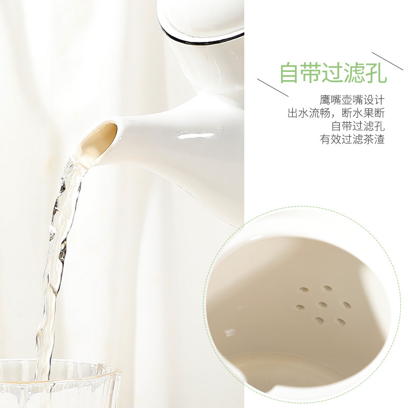 陶瓷茶壶家用冷水壶单壶大号耐高温带过滤孔P泡茶壶凉水壶咖啡壶,餐饮具,茶壶,淘宝优惠券,粉丝福利购,淘宝优惠卷
