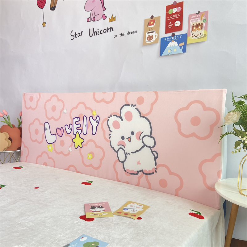 全包加厚海绵床头罩夹棉防撞实木皮E床头靠背软包可拆洗防尘保护