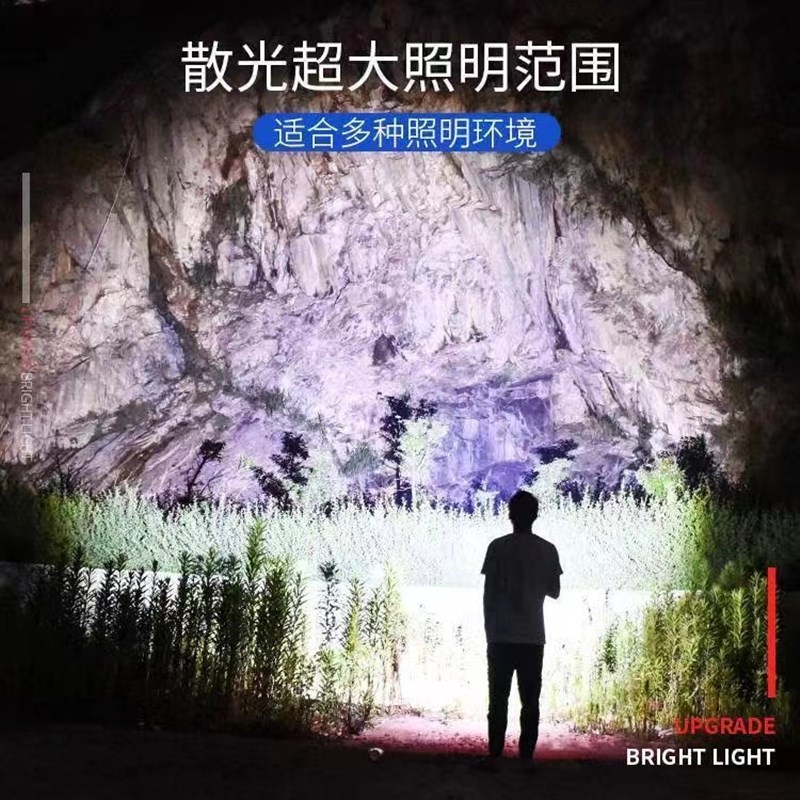 P90超亮强光手电筒充电u户外变焦远射疝气灯超长续航家用手电多功