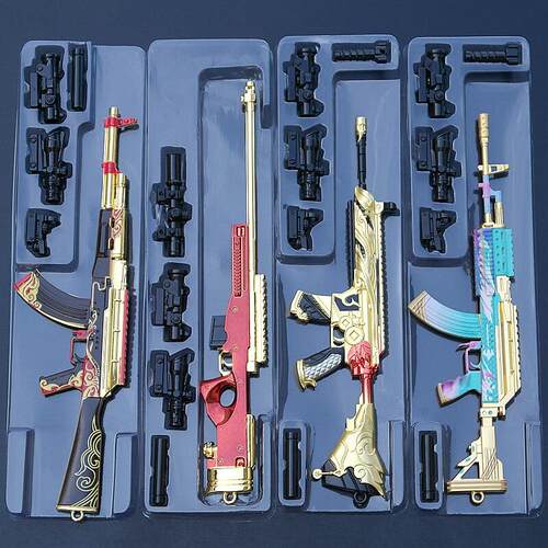 新款绝地大逃杀AKM虎虎生威AWM416五爪金龙M762M24武器模型枪钥匙