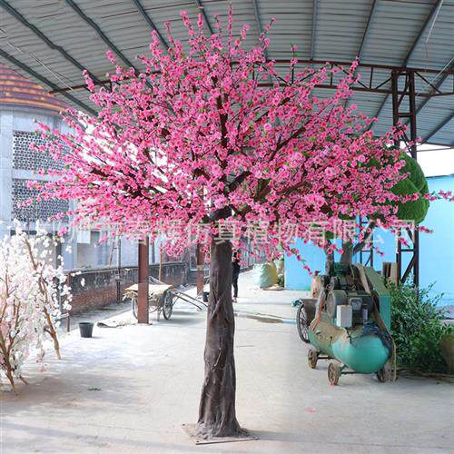 新年仿真桃花树商场酒店装饰假桃花树售楼部桃花树室外大型桃花树