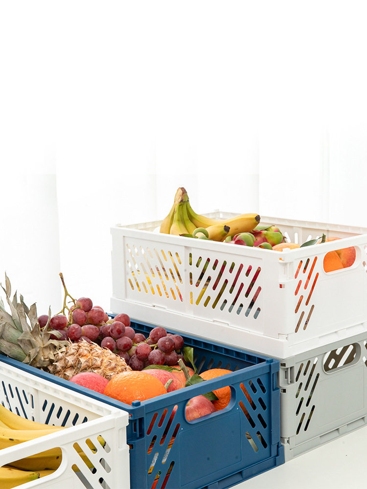 GZ6M厨房折叠收纳篮子姜蒜头收纳筐鸡蛋筐水果框浴筐馒头塑料网筐