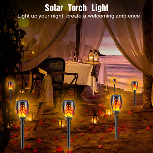 太阳能火焰灯 仿真装饰路径灯 户外庭院景观火把灯 96LED氛围灯
