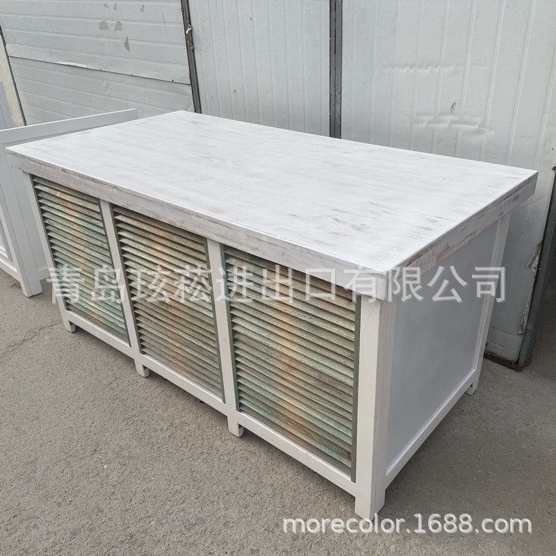 批发户外便携实木餐台可折叠餐边柜吧台柜子折叠岛台储藏柜台桌子