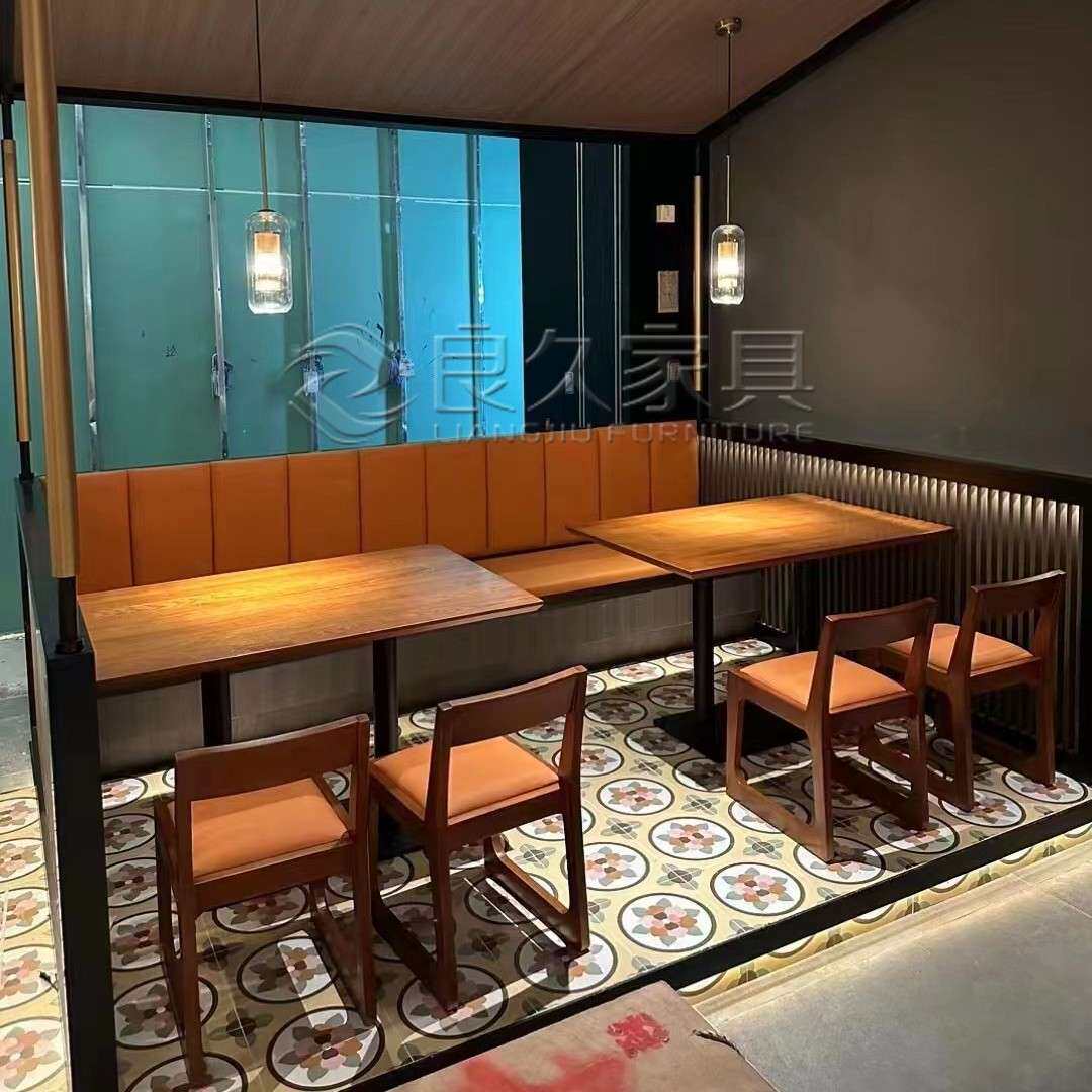 深圳田园茶餐厅咖啡馆实木家具桌椅卡座沙发生产工厂
