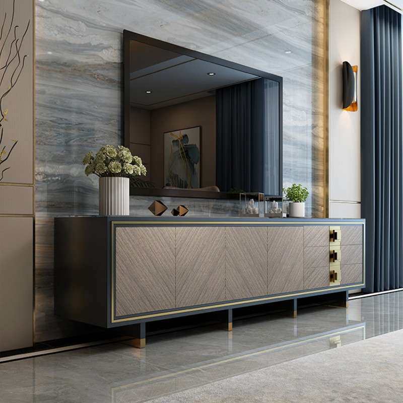 美式轻奢电视柜后现代简约茶几边柜组合样板间北欧客厅成套家具