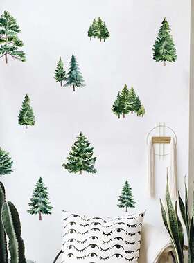 ACC36041 创意简约个性绿植树木墙贴随心贴衣柜贴卧室客厅装饰