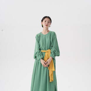 美色集【斑斓】改良圆领袍汉服日常阔腿裤汉元素船型帔子女