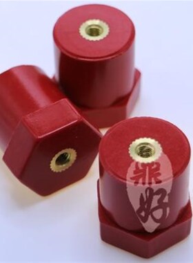 厂家直销JYZ六角红色绝缘柱M4*25 D20*25H红色低压绝缘子螺纹M4