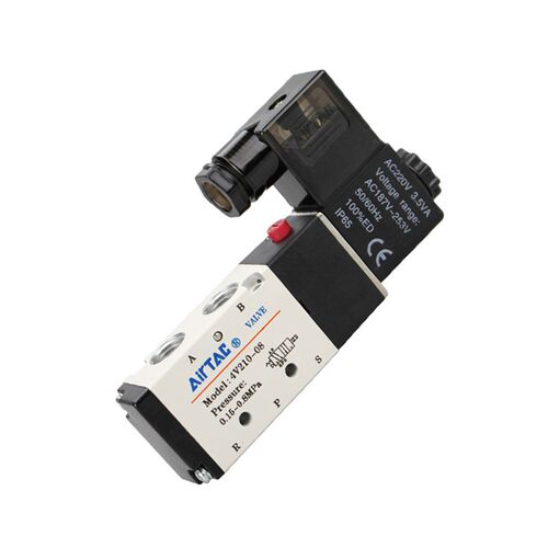 亚德客电磁阀4v210-08二位五通AC220V气动控制阀4V310换向阀DC24V