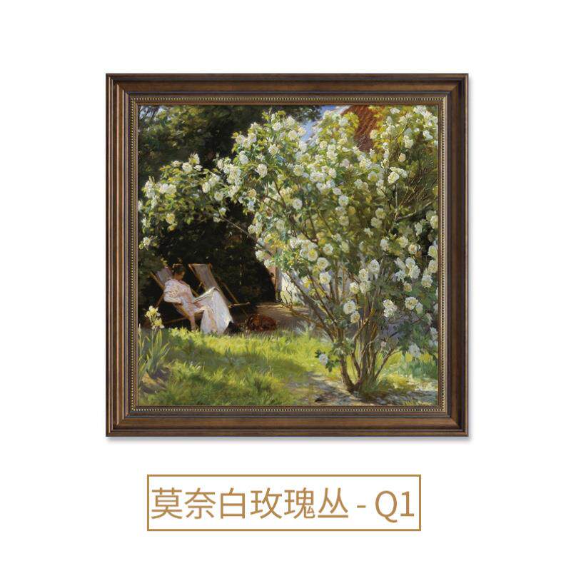 莫奈挂画美式装饰画餐厅酒店民宿梵高世界名画床头复古客厅壁画