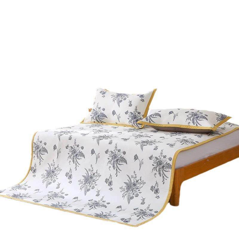 竹纤维凉夏天丝凉三件套竹纤维空调席子冰枕套新款藤席洗折叠席可,床上用品,冰丝席,淘宝优惠券,粉丝福利购,淘宝优惠卷