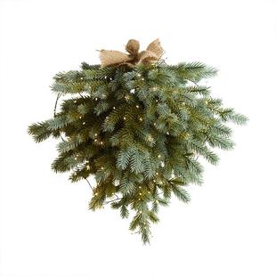 新品全PE桌面圣诞树冷杉树花环倒挂树壁门挂橱窗场景布置道具