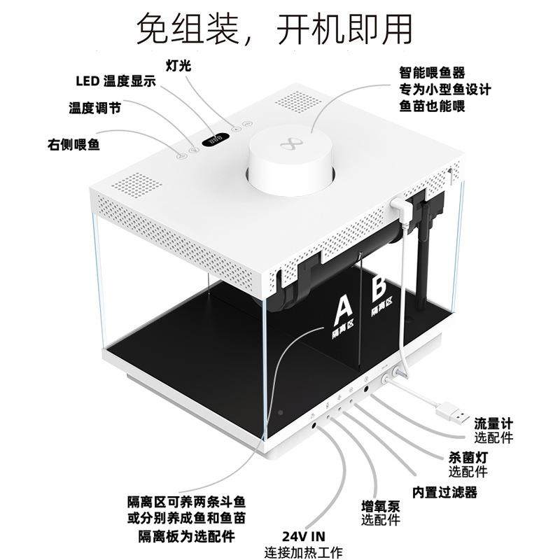 智能小型客缸厅桌面家用过鱼一体机滤生态造景改造WP8686水族箱,宠物/宠物食品及用品,桌面缸,淘宝优惠券,粉丝福利购,淘宝优惠卷