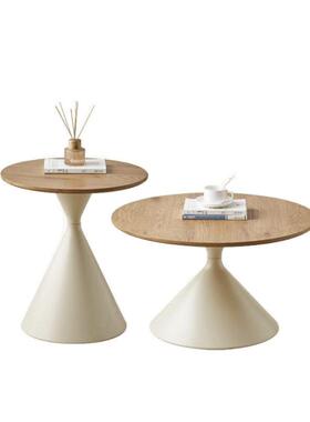 原动代木奶油实木茶几北欧家46875用客厅小型户组合现几可简约圆