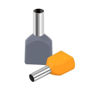 TE头15头12冷 TE6014压端子紫铜冷压接线端两根线并接线铜鼻子