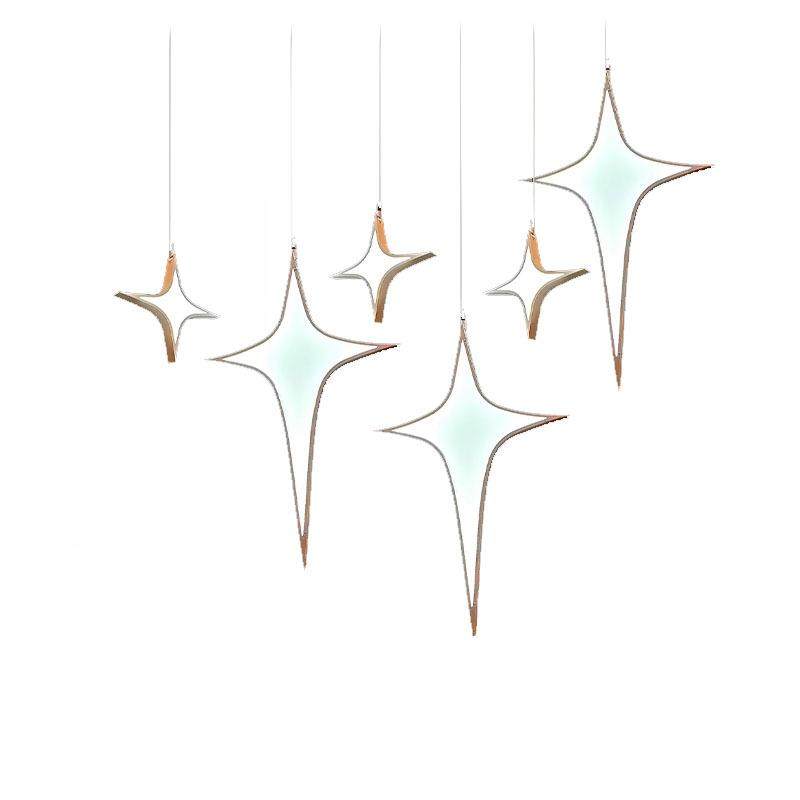 231031庆新款亚克力饰发光蝴蝶星极吊礼串婚灯婚挂件酒店商场布置