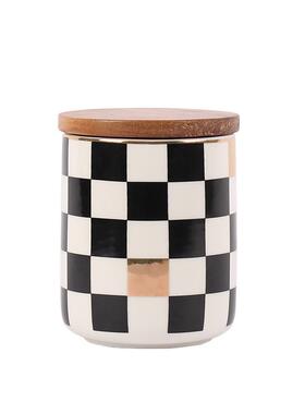 北几何密封罐带盖瓷陶储物子欧收纳盒咖啡花茶杂XNR粮糖罐果罐摆