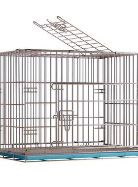 3型04不锈钢折宠物狗笼室内加粗加叠密带盘中sy747964小厕所泰迪