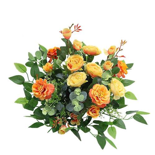 森系婚婚庆花排礼背景舞台装饰仿真排花置窗展厅拍照布花橱JUN艺