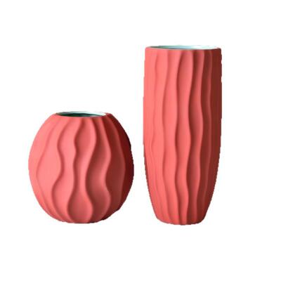 简奢莫兰迪黄绿红软色陶瓷花瓶花家居器装饰品样QVG板房工约艺品