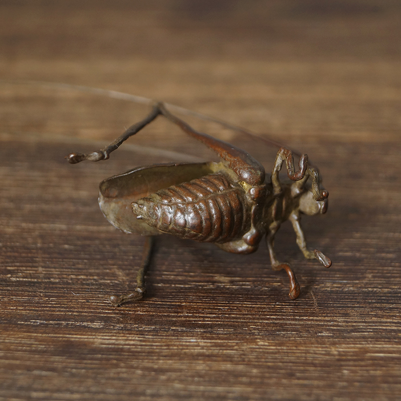 厂价苏工精铜蛐i蛐蟋蟀昆虫茶宠茶玩创意博古架盆景微景观造景摆