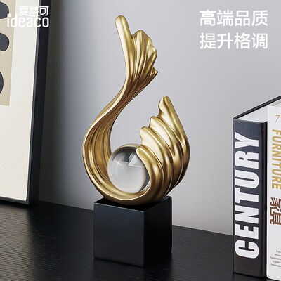 轻奢高档酒柜摆件水晶球摆件办公室客厅电视柜P家居风生水起装饰