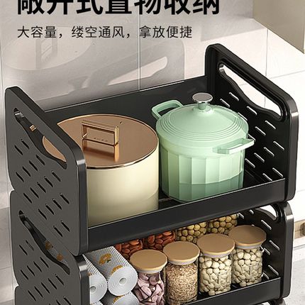 厨房蔬菜置物架落地多层t放菜架子家用可移动果蔬菜篮子水果收纳
