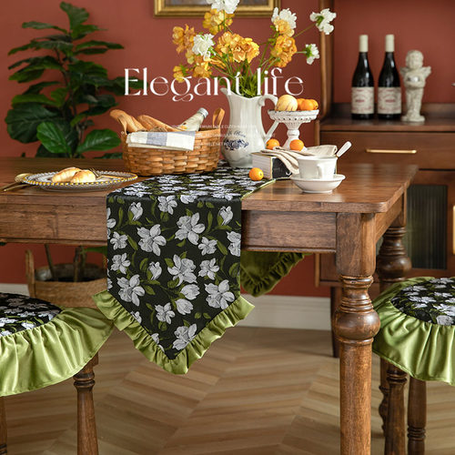 美式餐椅垫轻奢靠枕套高级感桌垫D田园椅子屁垫桌旗欧式奢华坐垫