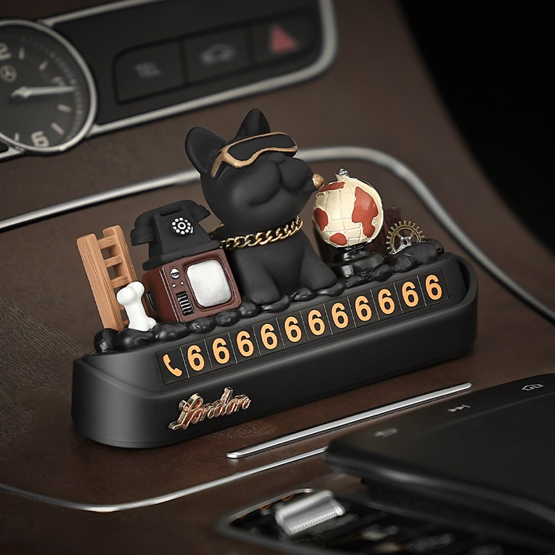 神豪法斗汽车临时停n车电话号码牌车内摆件创意车载挪车牌实用好