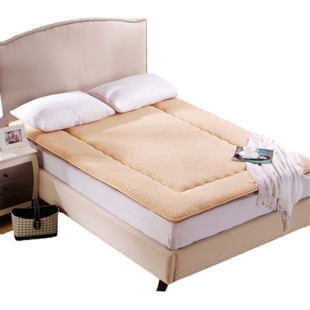 羊毛床垫加绒加h厚保暖羊羔绒床褥1.8m床折叠被褥学生榻榻米垫定