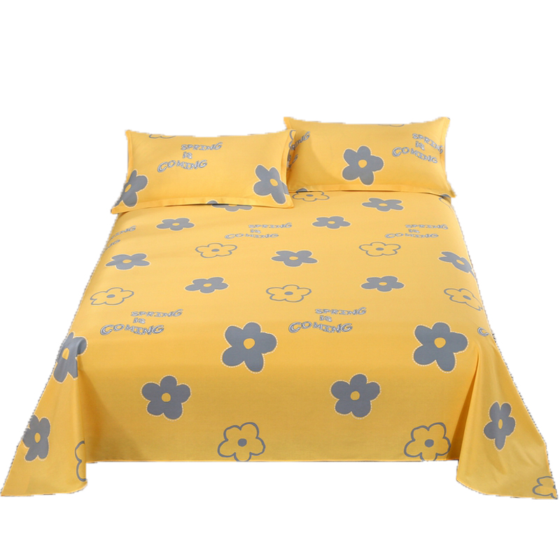 纯棉全棉床单单件斜纹棉双人1.8m床床单M枕套2件套宿舍单人床单