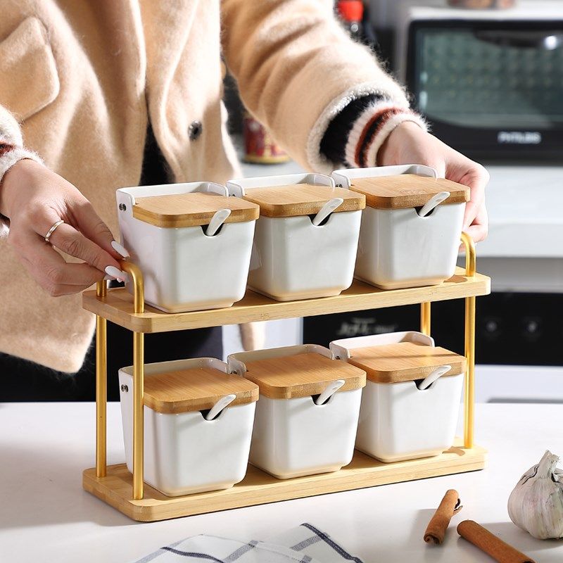 家用陶瓷调料盒套装厨房创意x收纳置物架子盐味精调味罐子油瓶佐,厨房/烹饪用具,调味瓶罐/调料研磨器,淘宝优惠券,粉丝福利购,淘宝优惠卷