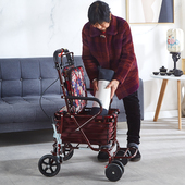 老年手推车买菜可坐购物车轻便折叠助步车四轮座椅休闲Z老人小拉