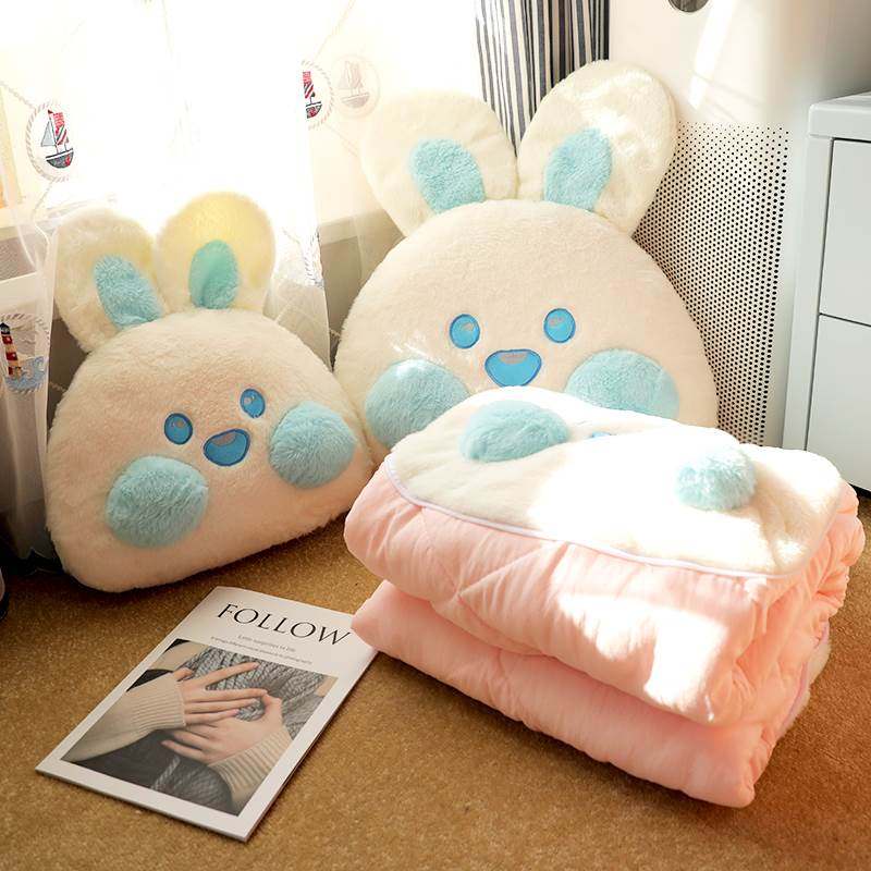 可爱兔抱枕被子两用二合一办公室午休空调毯可折叠四季Z汽车内靠,居家布艺,抱枕被,淘宝优惠券,粉丝福利购,淘宝优惠卷