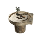 老石磨茶桌d石桌石头茶台茶几盘户外庭院石桌子石凳子花园石椅桌