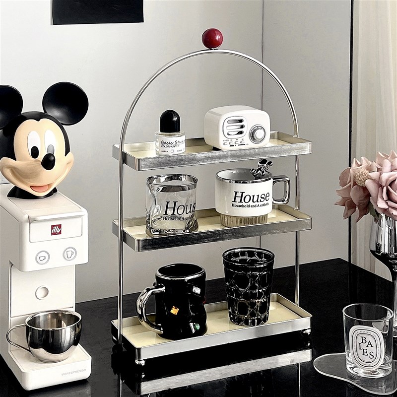 高级感杯架水杯咖啡杯马克杯收纳架创意桌面N杯子香水置物架亚克