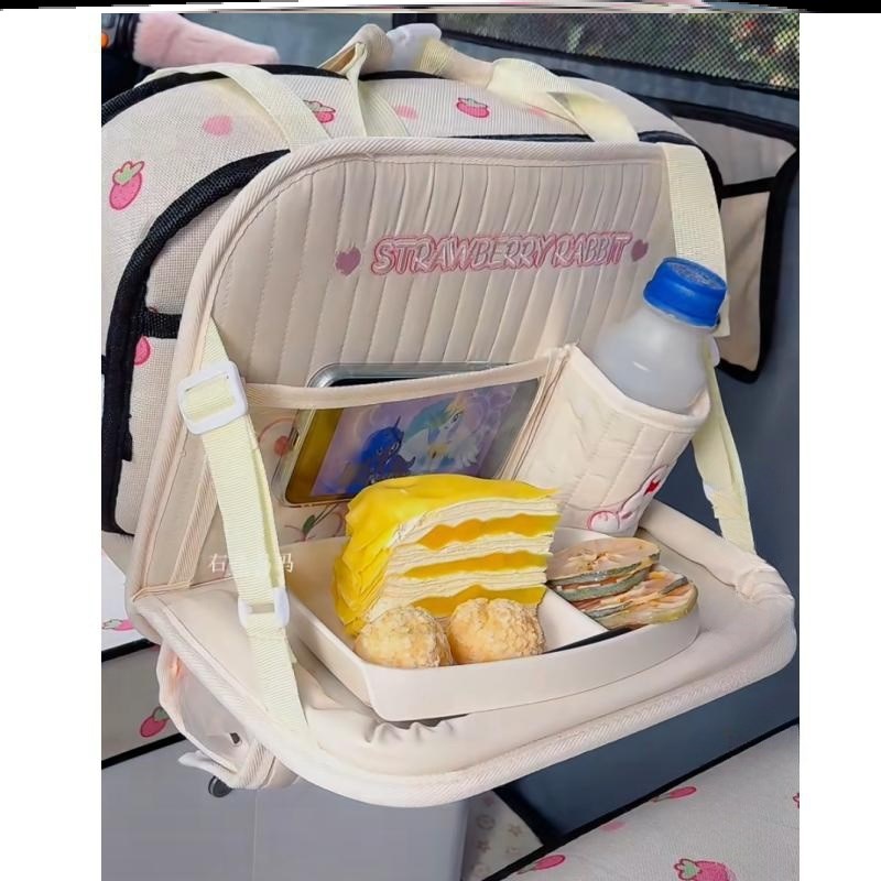 三轮车改造后座折叠小桌板后w排餐桌饭桌接送孩子车上吃饭写作业